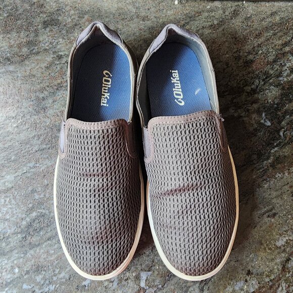OluKai Gray Textile Slip-On Loafers Size 7 - Picture 5 of 13